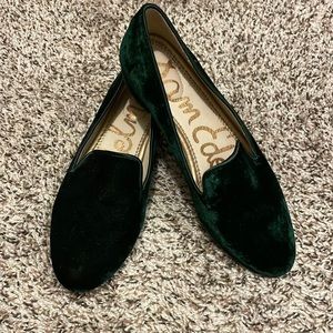 Sam Edelman Emerald Green Velvet Flats